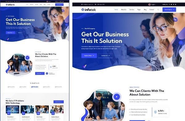 Website design on computer screen